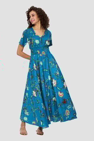 Robe longue - Bleu pétrole