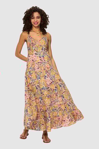 Robe longue - Crème et moutarde