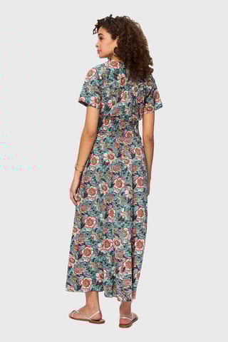 Robe longue - Bleu et orange