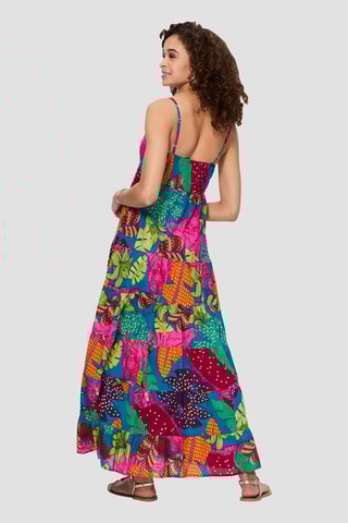 Robe longue - Violet et bleu