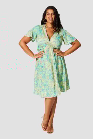 Robe portefeuille - 
Vert