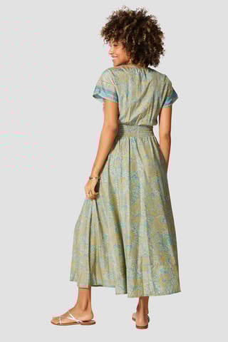 Robe chemise - Beige et bleu