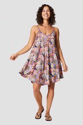 Robe trapèze - Rose et bleu
