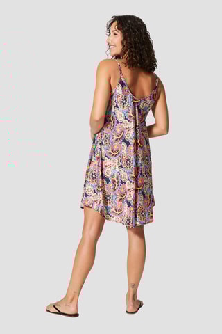 Robe trapèze - Rose et bleu