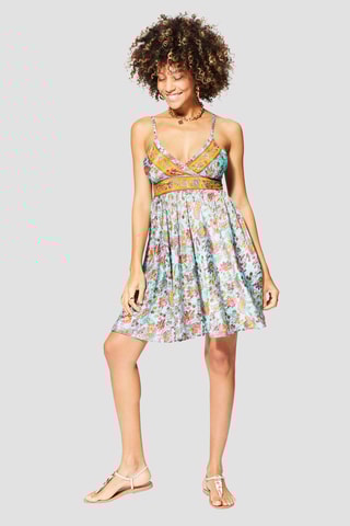 Robe patineuse - Turquoise et rose