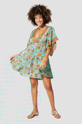 Robe  - Turquoise et rose