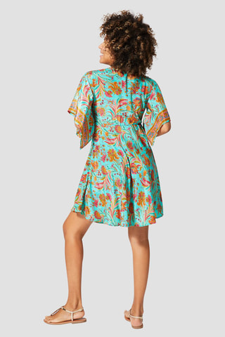 Robe  - Turquoise et rose