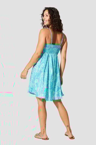Robe  - Turquoise et blanc