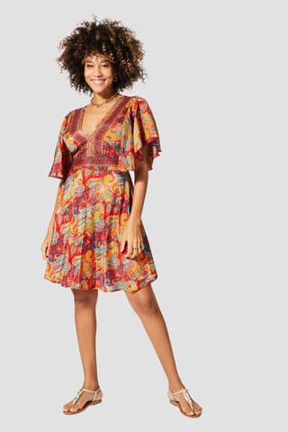 Robe courte - 
Rouge