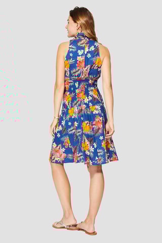 Robe  - Bleu marine et rouge