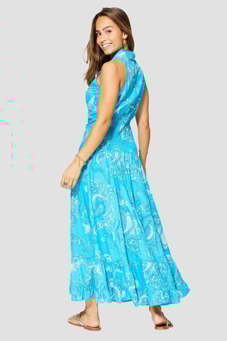 Robe  - Turquoise et blanc