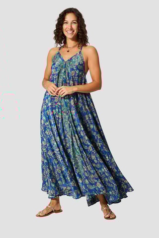 Robe  - Bleu marine et vert
