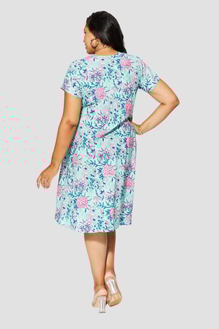 Robe  - Vert et rose 