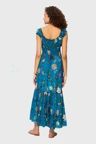 Robe volantée - Bleu pétrole