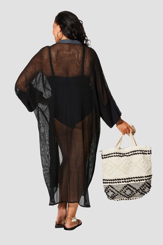 Kimono de plage - Noir