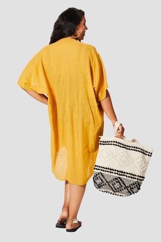 Kimono de plage - Moutarde