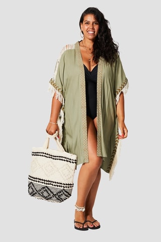 Kimono de plage - Kaki