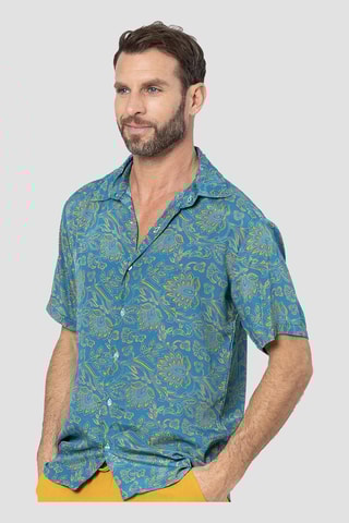 Chemise - Turquoise et jaune