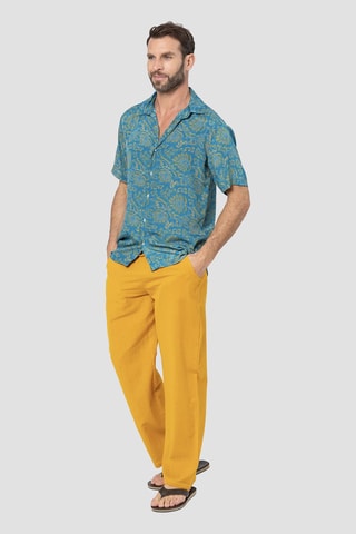 Chemise - Turquoise et jaune