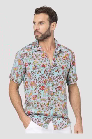 Chemise - Turquoise et rose