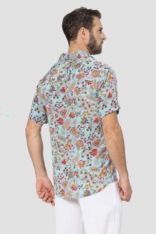 Chemise - Turquoise et rose