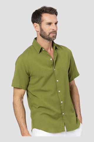 Chemise en lin - Vert olive