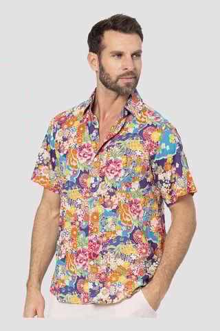 Chemise - Violet et orange