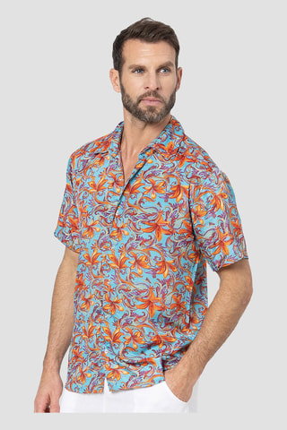 Chemise - Turquoise et rouge
