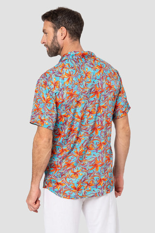 Chemise - Turquoise et rouge
