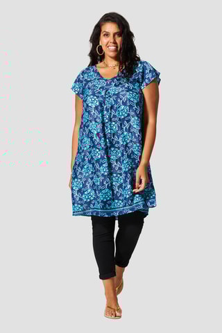 Tunique - Bleu marine et turquoise