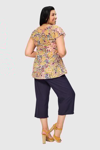 Blouse - Ecru et moutarde