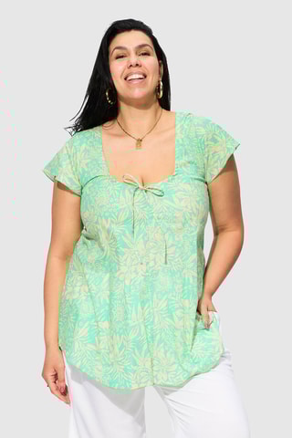 Blouse - Vert et écru