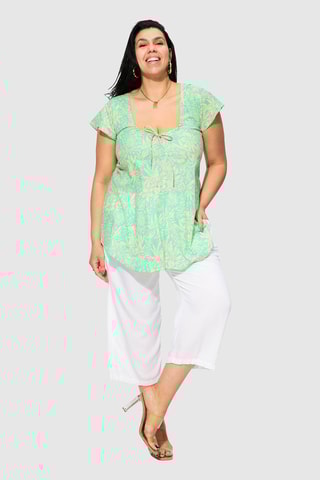 Blouse - Vert et écru
