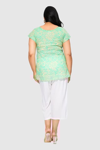 Blouse - Vert et écru