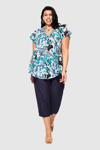 Blouse - Bleu et écru