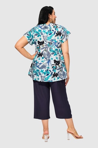 Blouse - Bleu et écru