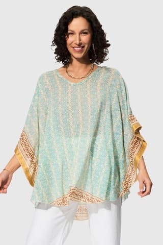 Blouse - Turquoise et écru