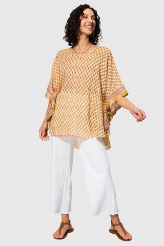 Blouse - Ecru et moutarde