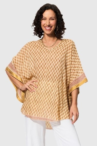 Blouse - Ecru et moutarde