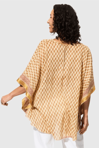 Blouse - Ecru et moutarde