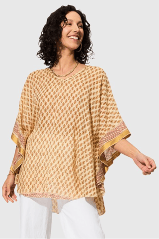 Blouse - Ecru et moutarde