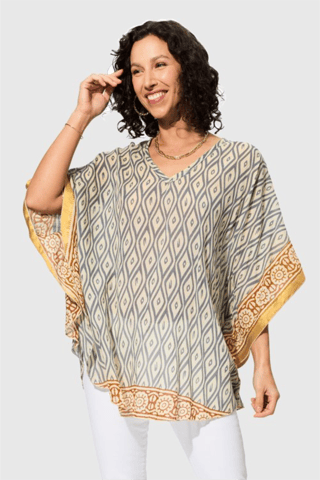 Blouse - Gris et écru