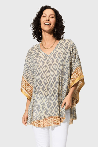 Blouse - Gris et écru