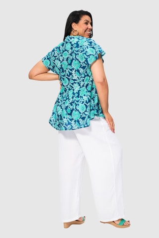 Blouse - Bleu pétrole et turquoise