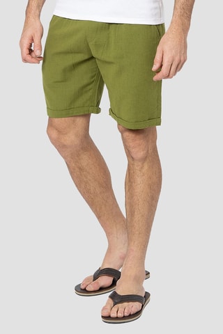 Bermuda en lin - Vert olive