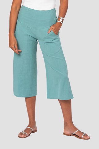 Pantacourt en lin - Turquoise