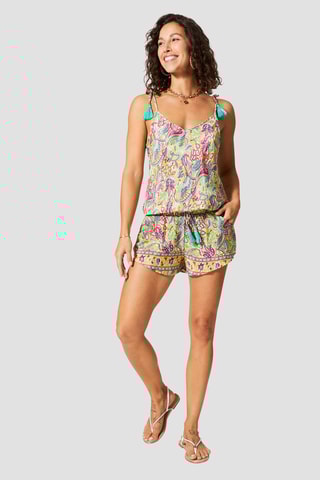 Combishort - 
Vert et rose