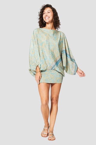 Sarouel 3-en-1 - Beige et turquoise