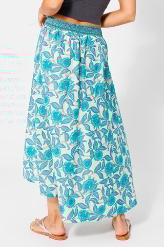 Jupe portefeuille - Blanc et turquoise