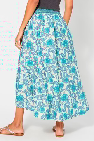Jupe portefeuille - Blanc et turquoise